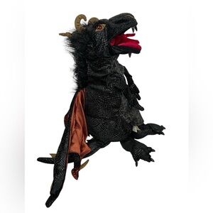 Folkmanis Black dragon Hand Puppet Large Full Body 24” 3069 Detailed Plush Wings